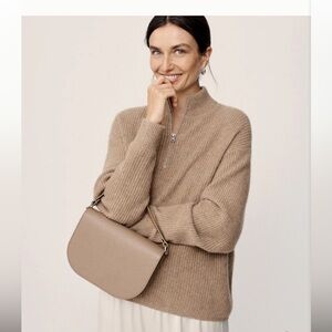 Jenni Kayne Half Zip in Undyed Stone